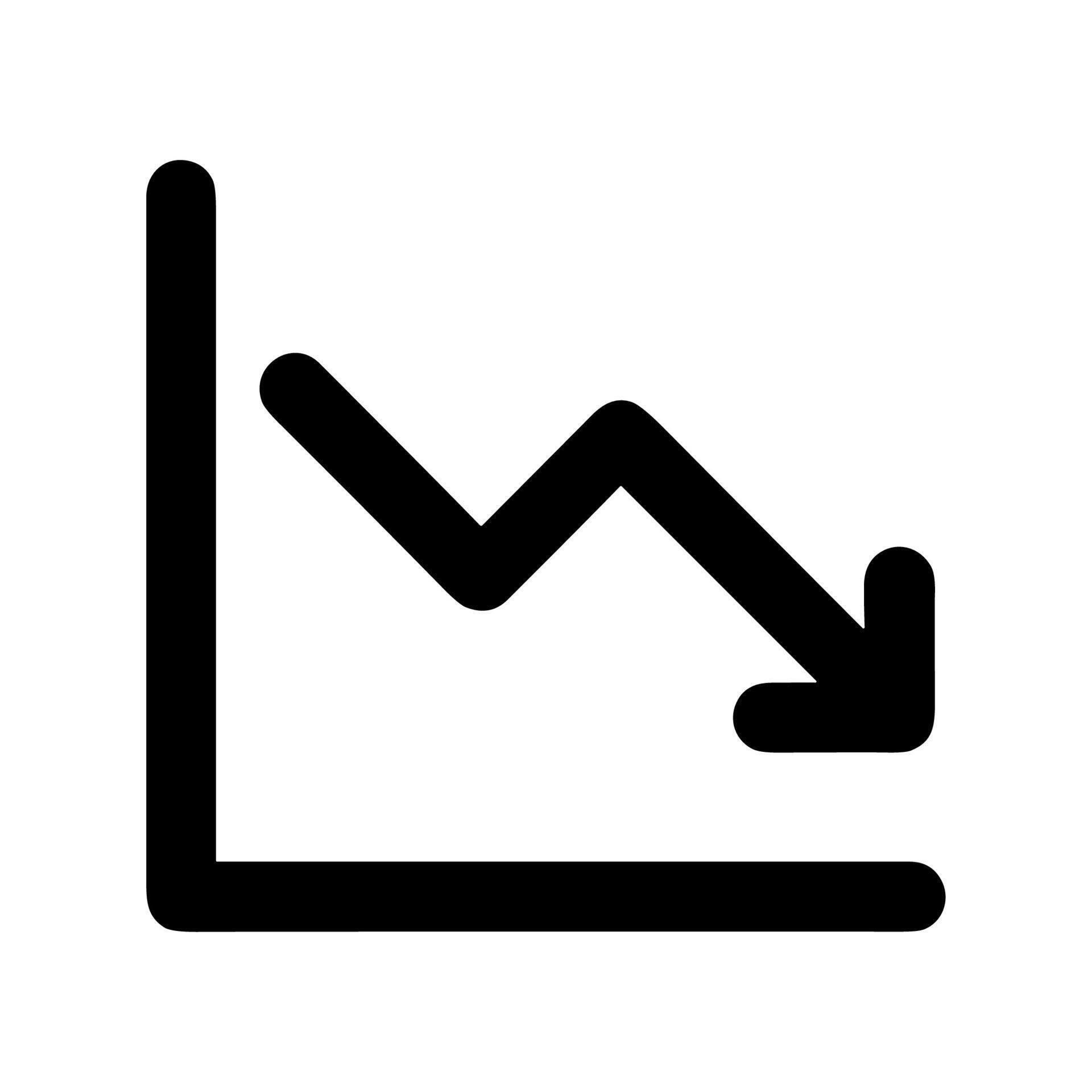 Outline Simple Decrease Graph Arrow Trending Chart Icon 78062615 Vector ...