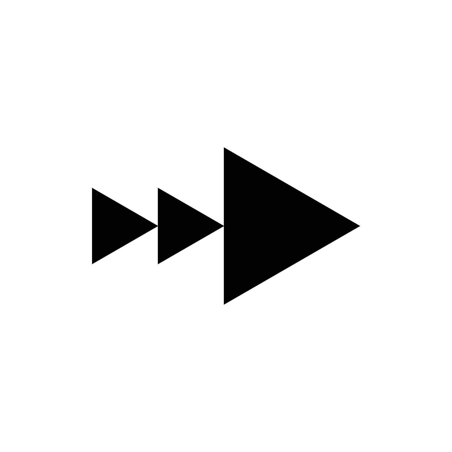 Fast Ramp Arrow Three solid black arrows indicating fast forward or skip function ...