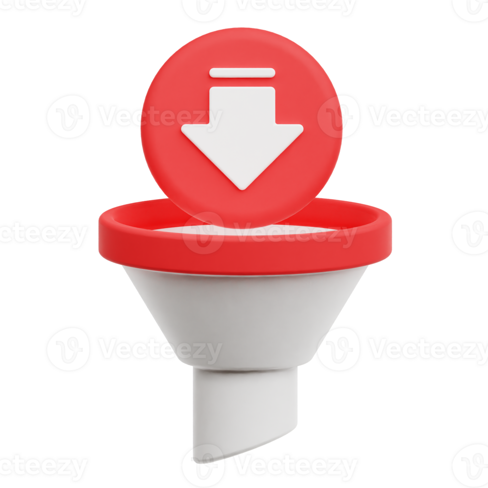 Decrease Funnel 3D Icon Isolated On Transparent Background 78076348 PNG