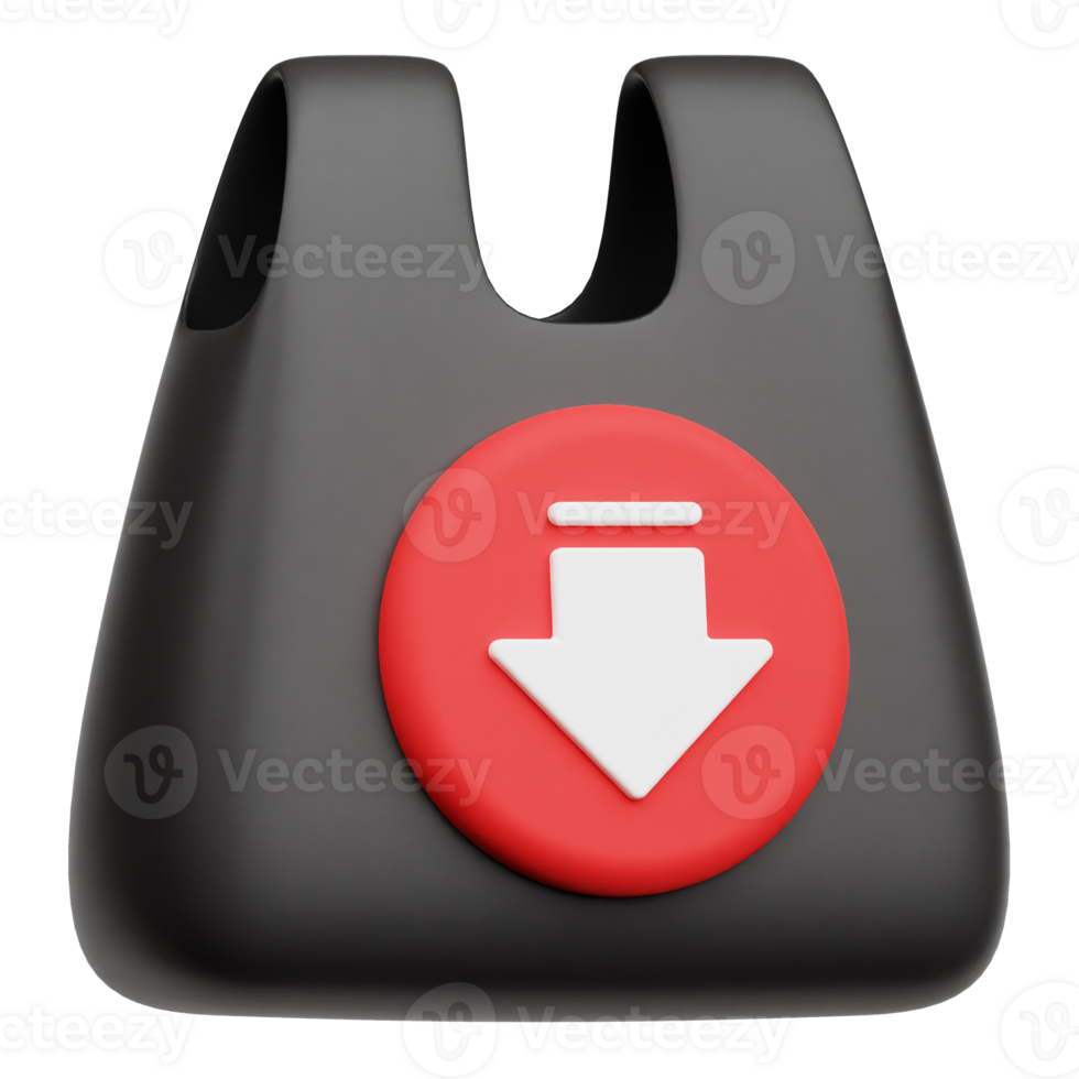 Decrease Plastic Bag 3D Icon Isolated On Transparent Background ...