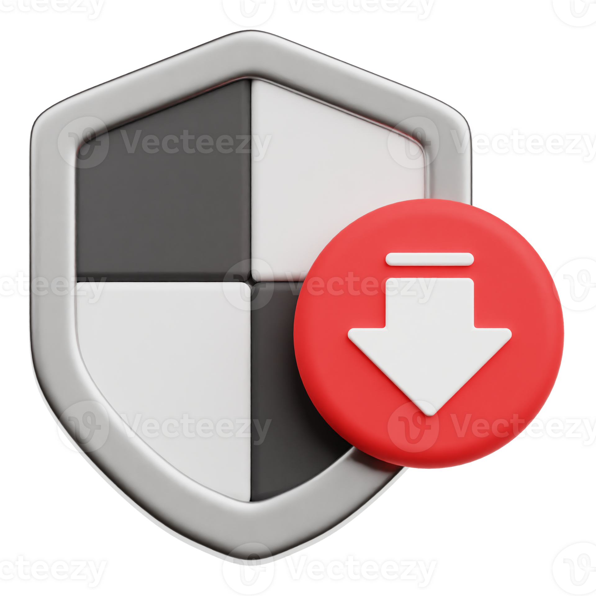 Decrease Shield 3D Icon Isolated On Transparent Background 78080779 PNG