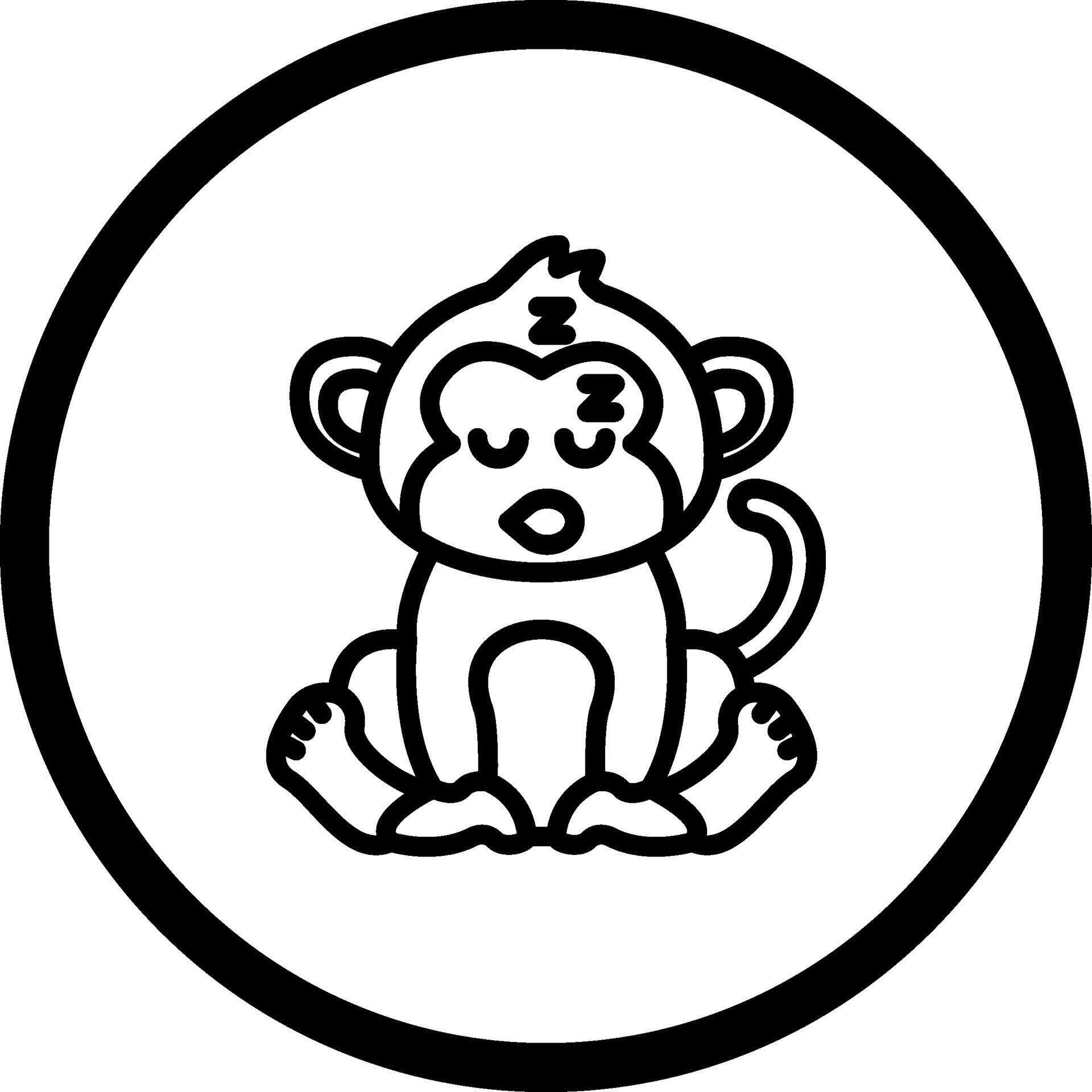 Monkey User Icon Sleeping Monkey Dynamic User Experience Element 78116217 Vector Art at ...