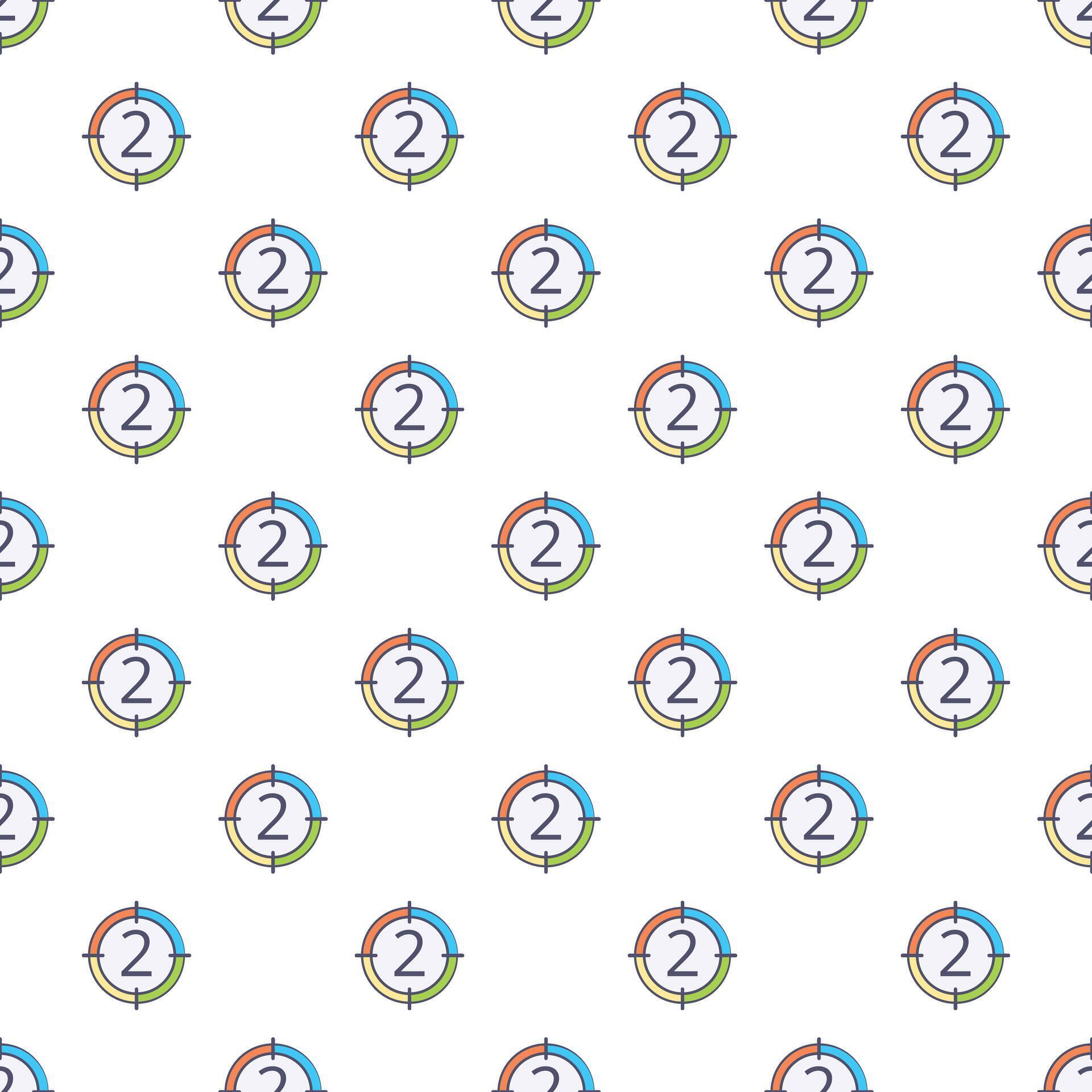 Digital countdown number two timer seamless pattern 78197484 Vector Art ...