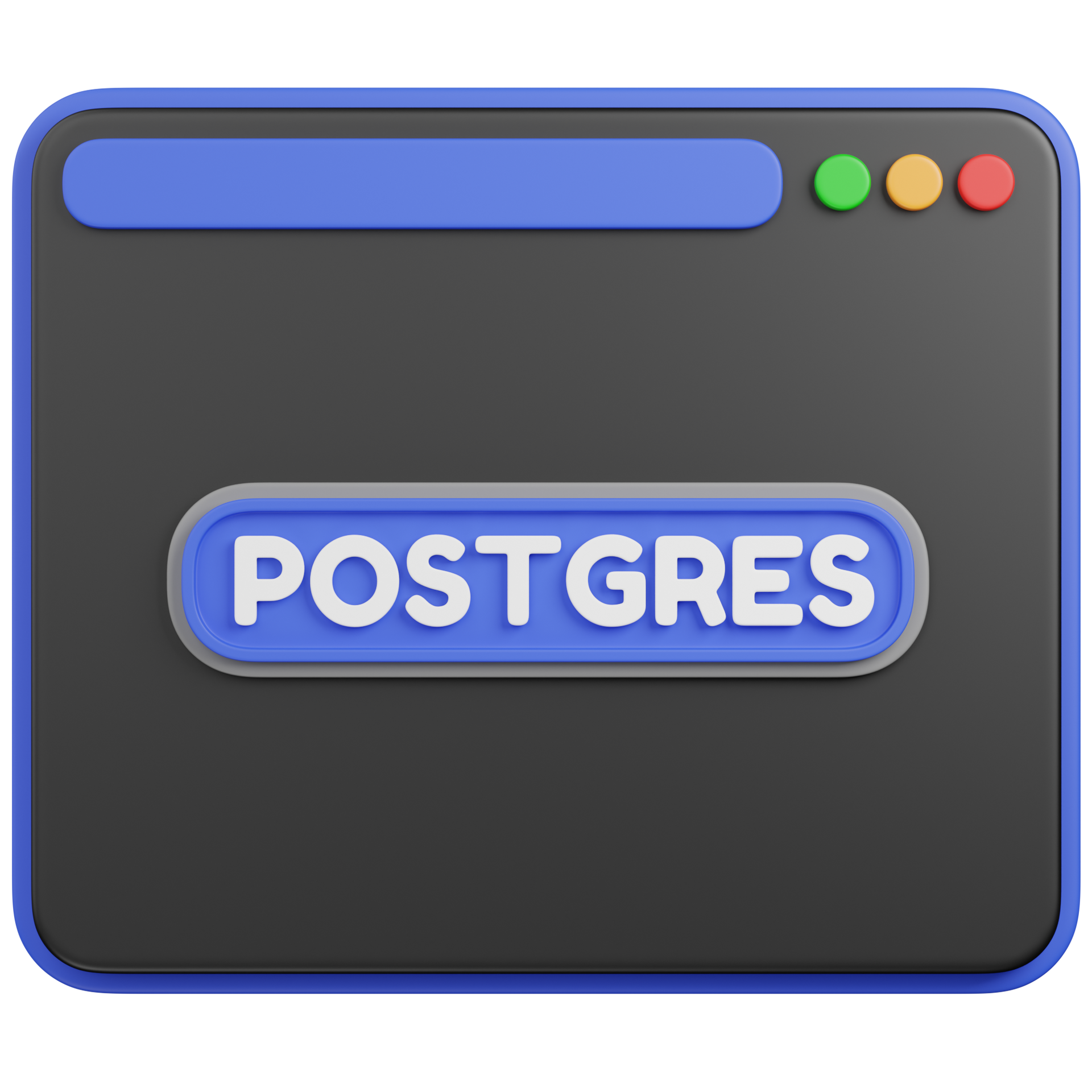 3D render Postgres Database Software Interface icon 78233015 PNG
