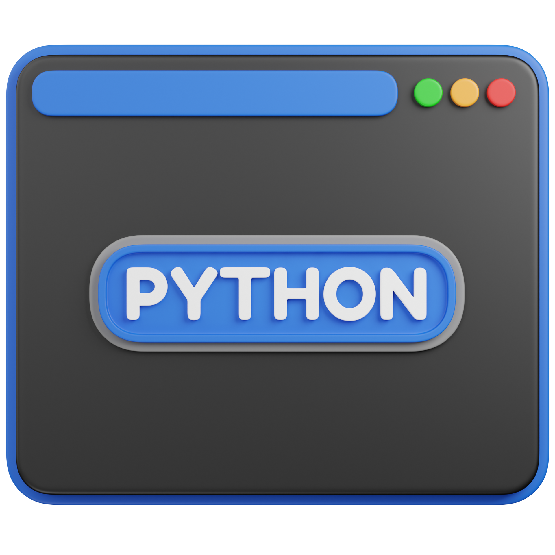 3D render Python Programming Language icon 78233019 PNG