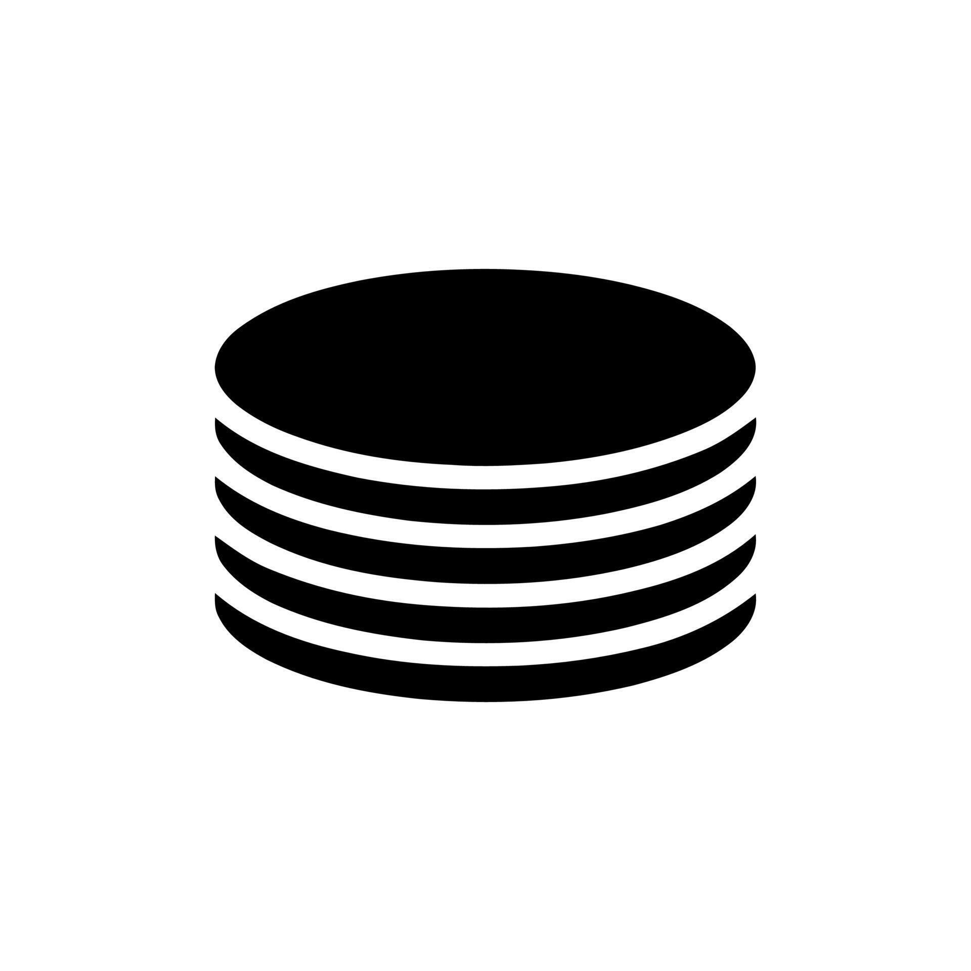 Database Stack Icon Representing Organized Digital Data Storage ...