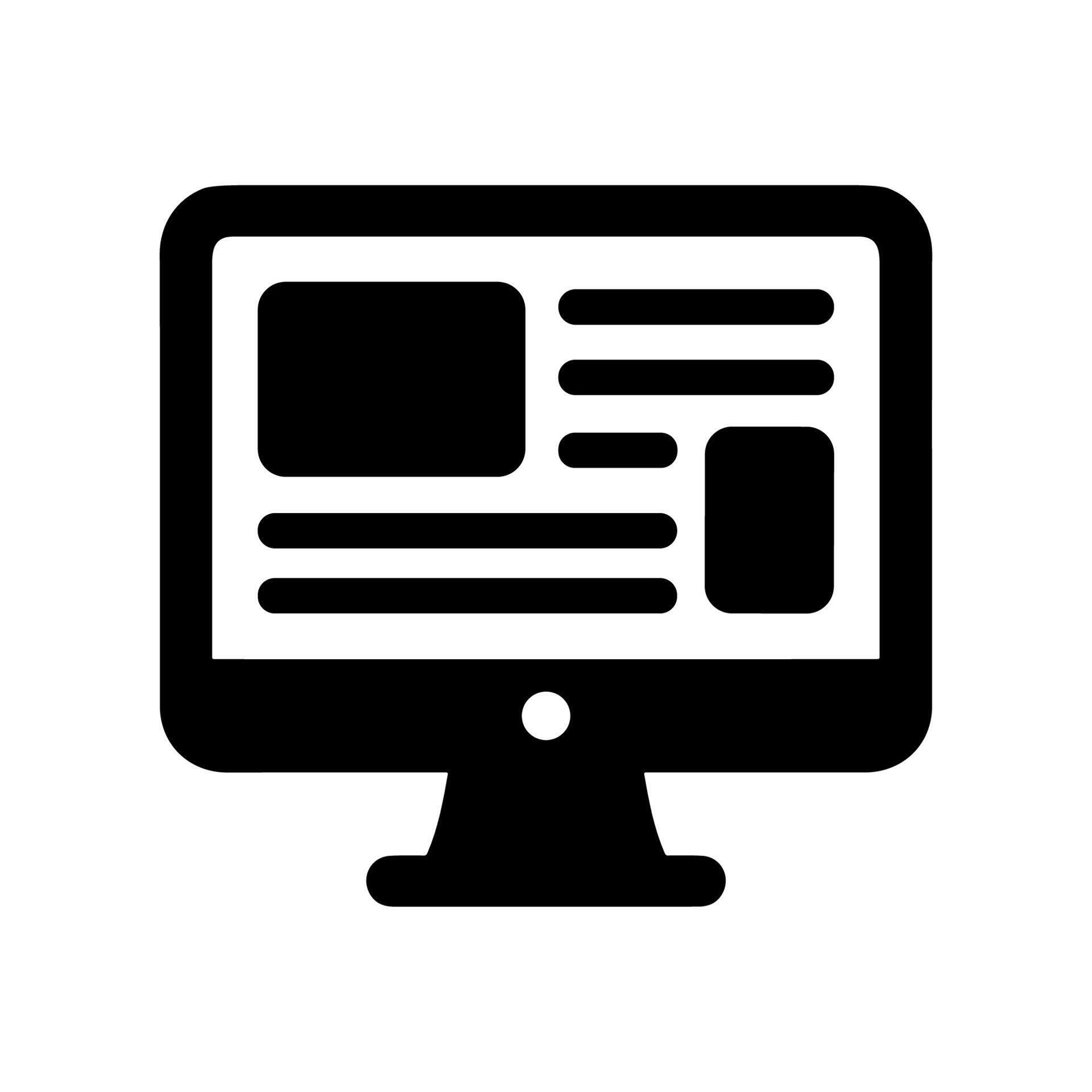 Solid Flat Desktop Computer Display Screen Interface Symbol Icon ...