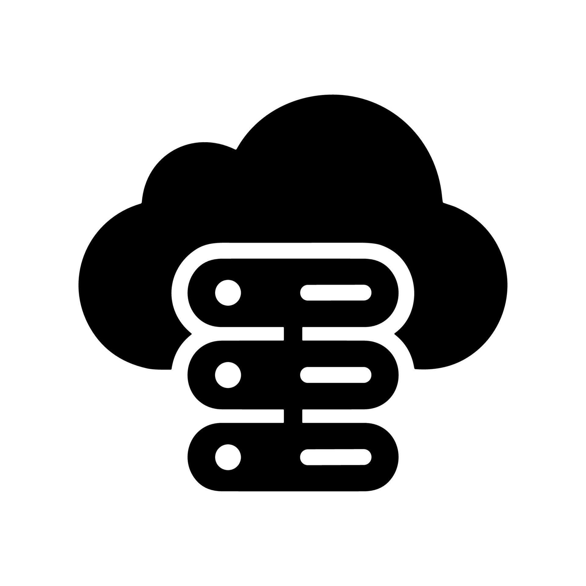 Solid Filled Cloud Data Server Storage Technology Icon Symbol 78291648 ...