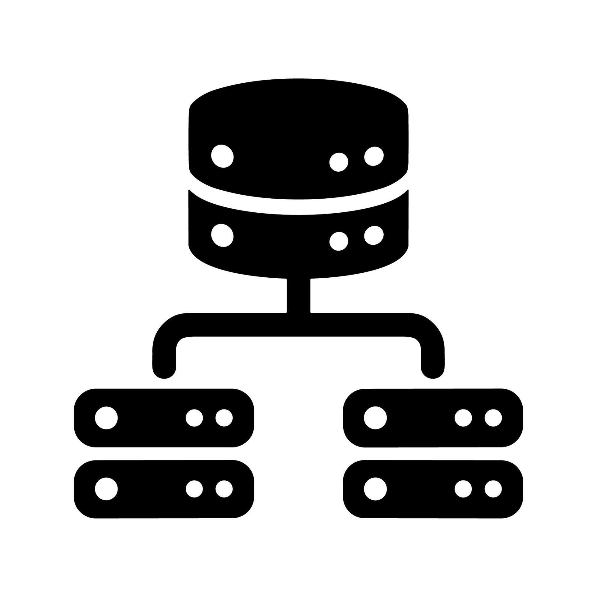 Solid Silhouette Database Server Network Storage System Technology Icon ...