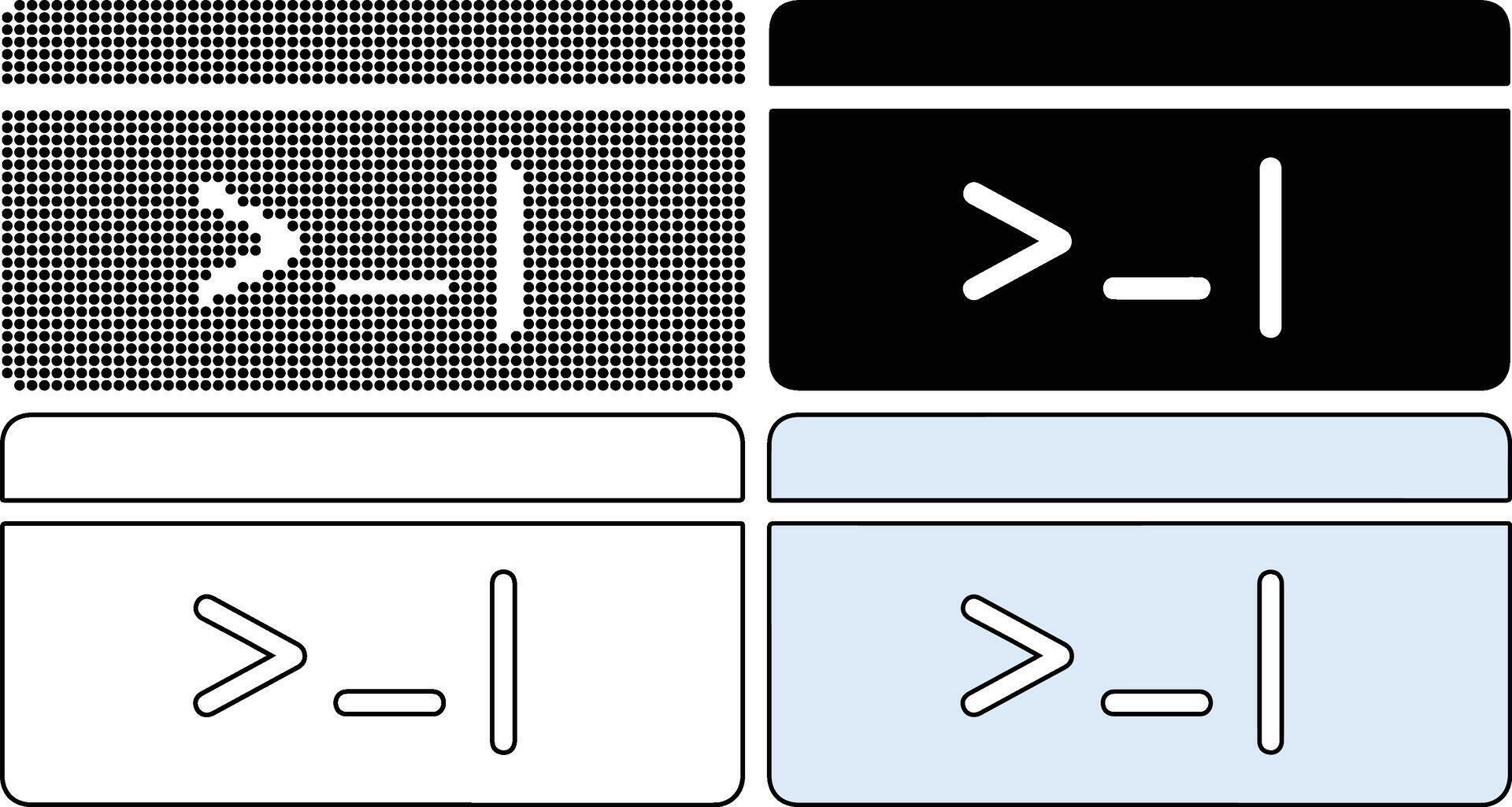 Programming code buttons, coding symbols, developer tools, software ...