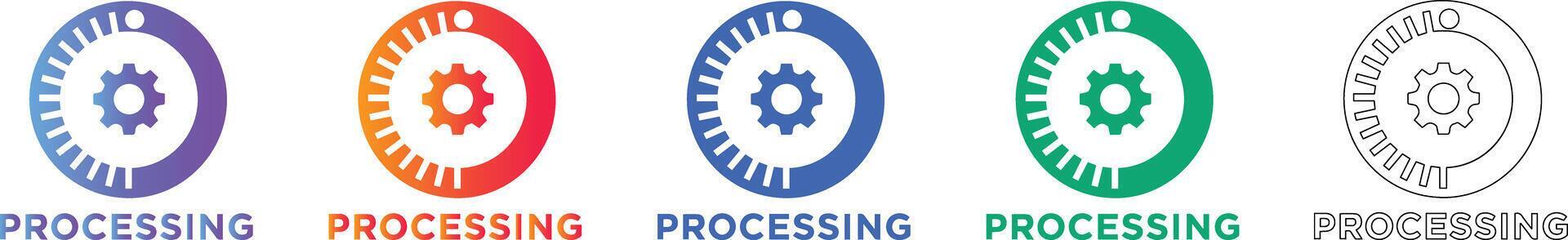 System Processing Progress Icon Set 78332732 Vector Art at Vecteezy