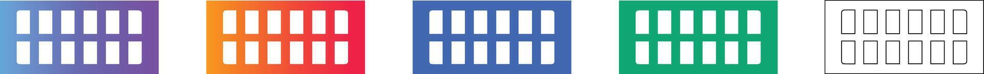 Rectangular Grid Panel scalable design Icon Set 78332765 Vector Art at ...