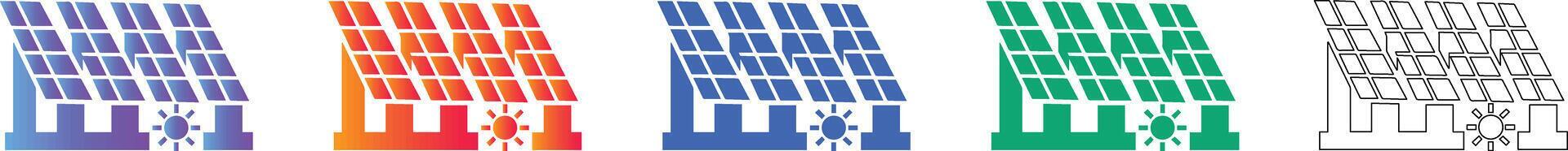 Solar Panel Array Icon Set 78333806 Vector Art at Vecteezy