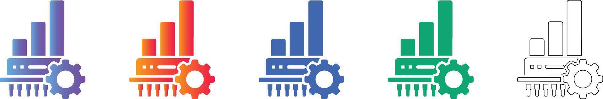 Data Processing and Optimization Chart Icons 78334719 Vector Art at ...