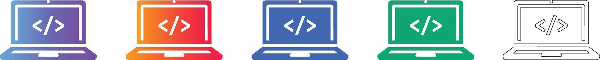 Programming Laptop Code Symbol Icon Set 78337272 Vector Art at Vecteezy
