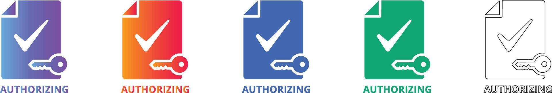 Document Authorization Icon Set 78339728 Vector Art at Vecteezy