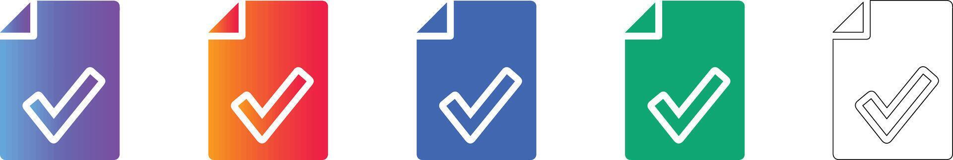 Checked Document Icons for Task Completion 78339756 Vector Art at Vecteezy