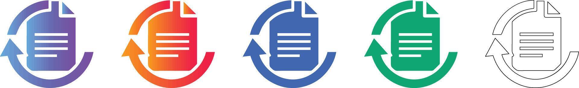 Document Refresh Cycle Icon Set 78340375 Vector Art at Vecteezy