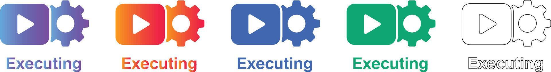 Executing Process Action Icon Set 78340403 Vector Art at Vecteezy
