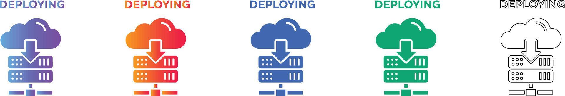 Cloud Server Deployment Process Icons 78340907 Vector Art at Vecteezy