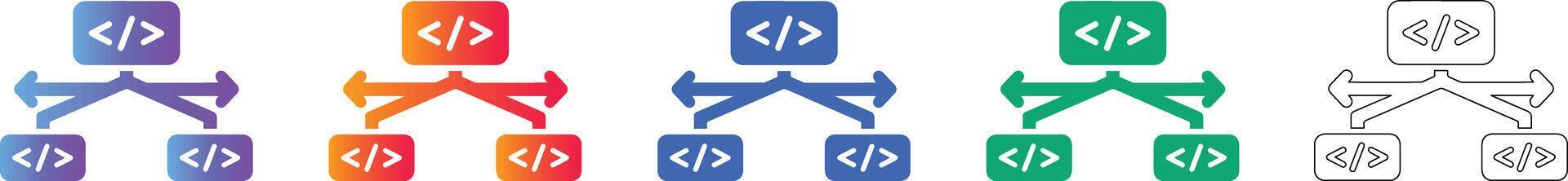 Code Hierarchy Structure Flowchart Icons 78342168 Vector Art at Vecteezy