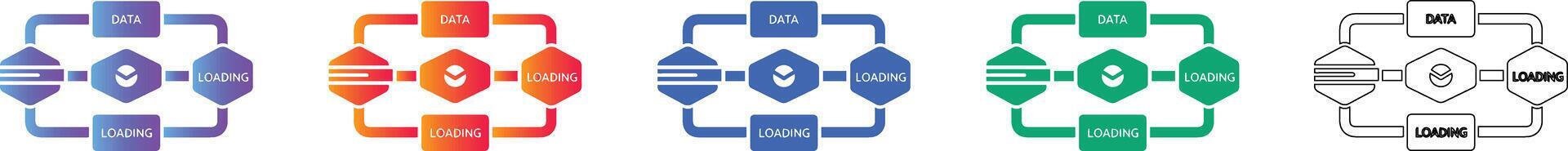 Data Loading and Processing Workflow Icons 78342607 Vector Art at Vecteezy