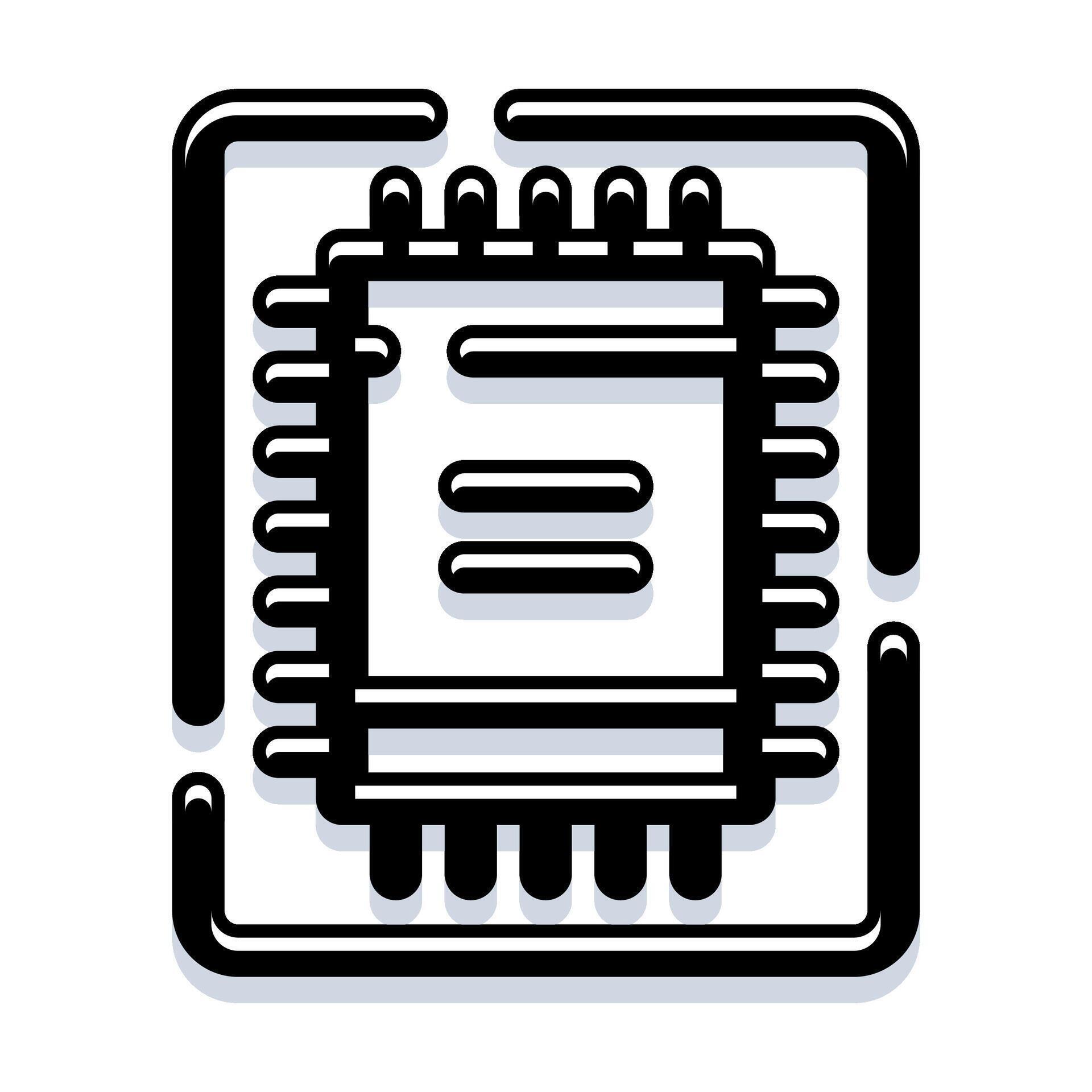 Processor chip icon representing computer hardware electronics 78344460 ...
