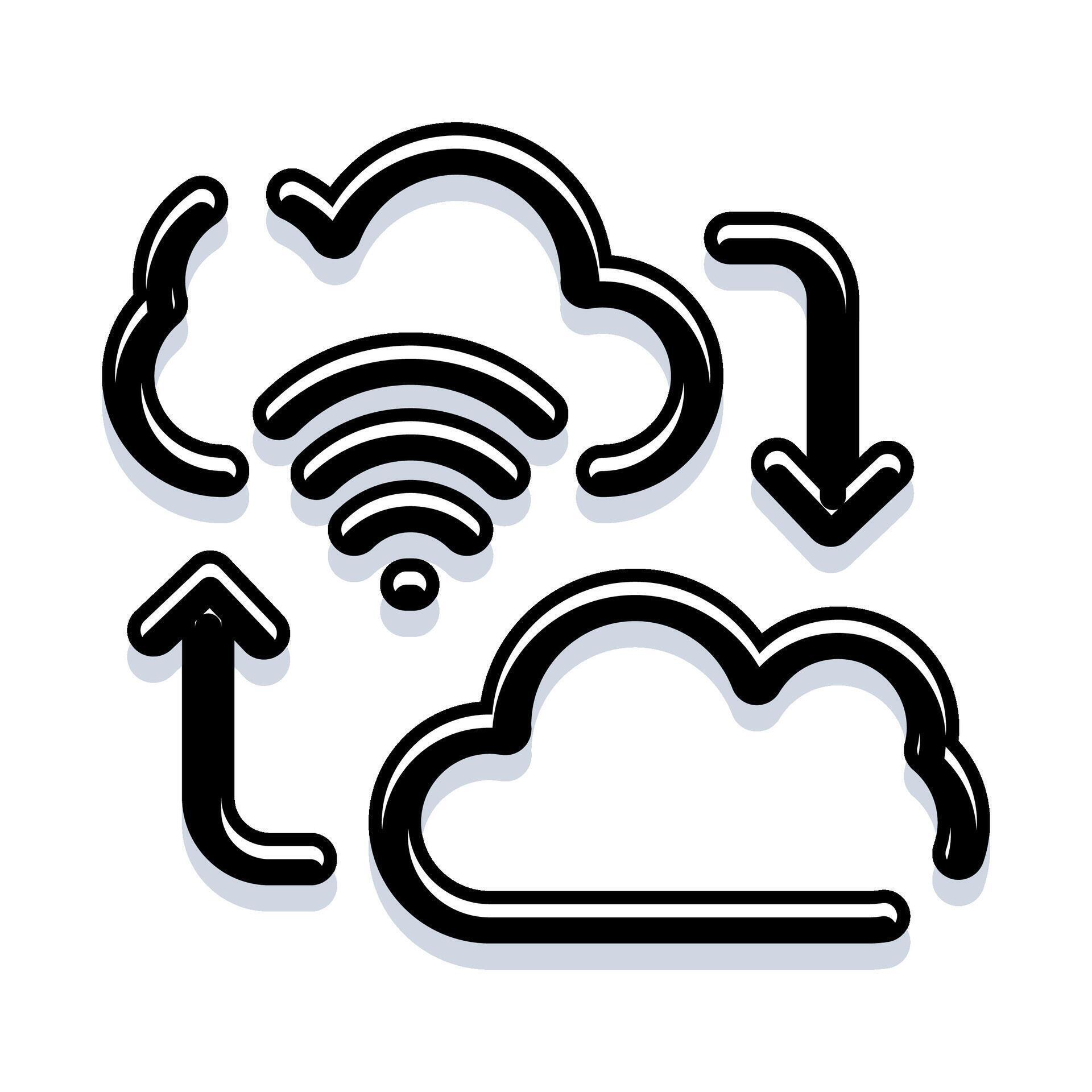 Cloud computing data transfer icon set wirelessly 78344688 Vector Art ...