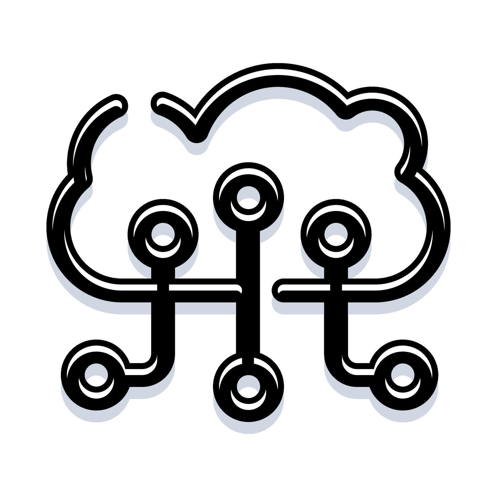 Cloud computing data network storage technology illustration 78344800 ...