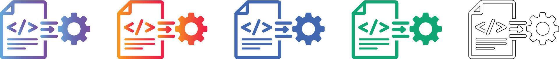 Code File Processing Gear Icon Set 78390881 Vector Art at Vecteezy