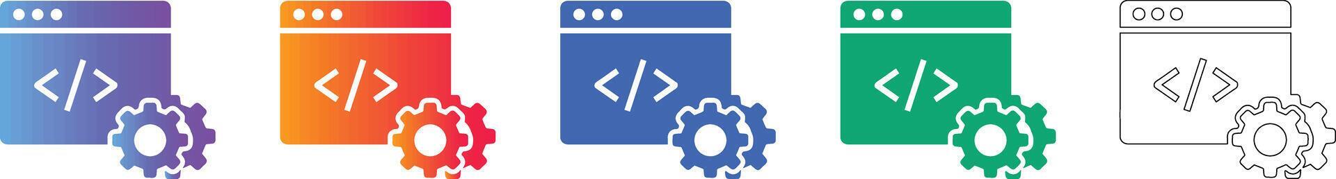 Web Development Coding Process Icon Set 78391432 Vector Art at Vecteezy