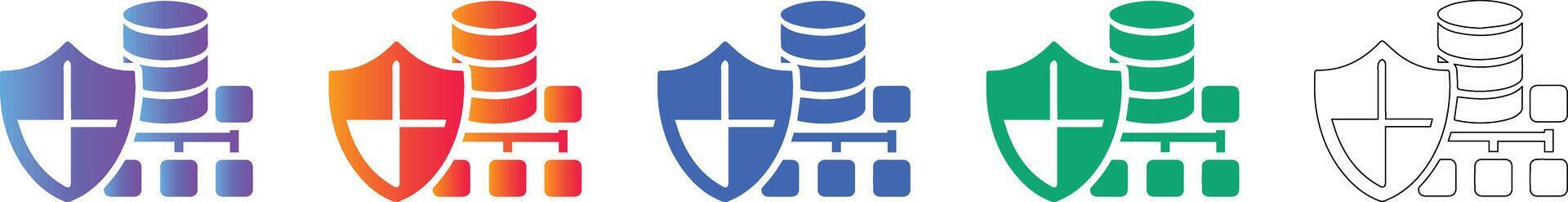 Database Security Shield Icon Set 78396105 Vector Art at Vecteezy
