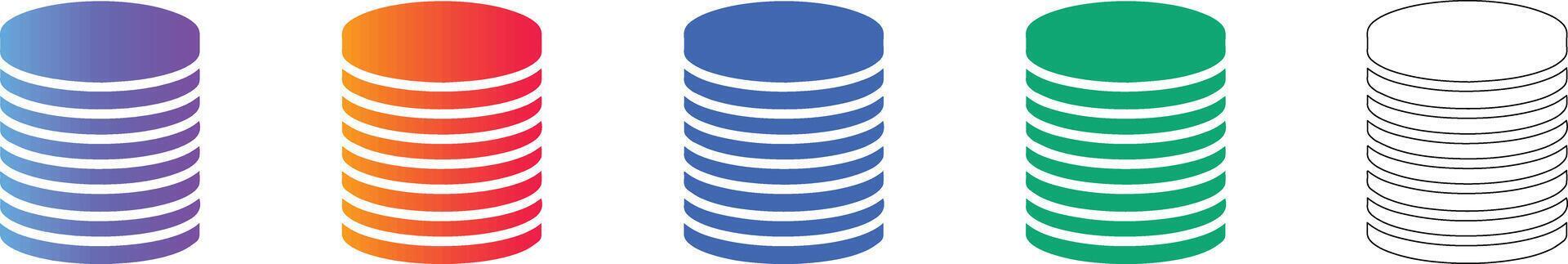 Data Storage Server Disk Icon Set 78397292 Vector Art at Vecteezy