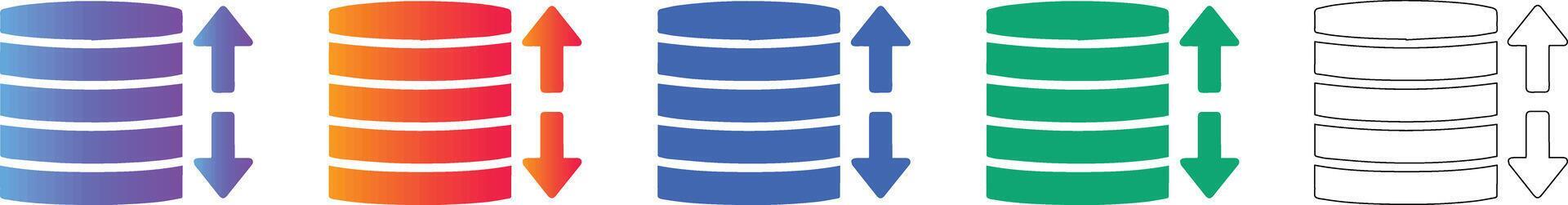 Database Server Data Storage Icon Set 78399743 Vector Art at Vecteezy