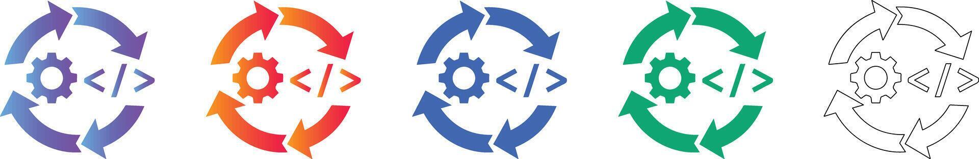 Software Development Coding Icon Set vol 5439 78402039 Vector Art at ...