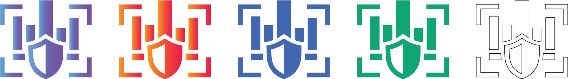 Secure Data Processing Shield Icons 78403401 Vector Art at Vecteezy