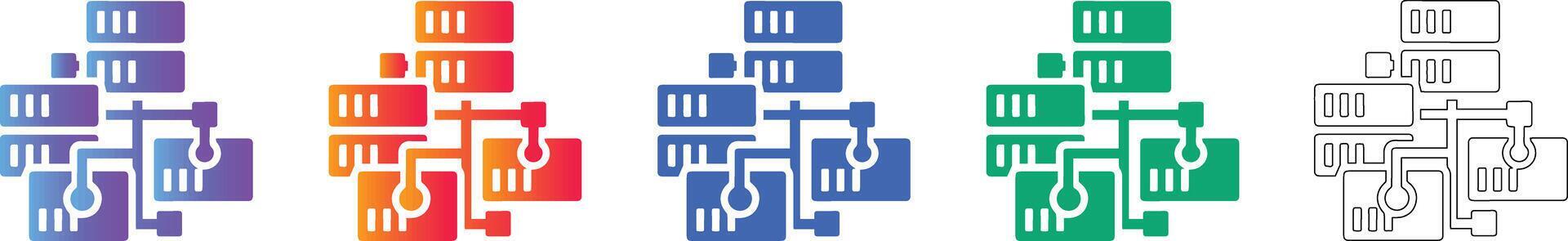 Data Network Server Infrastructure Icon Set 78404312 Vector Art at Vecteezy