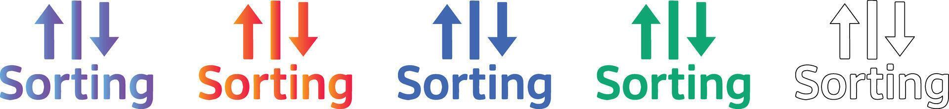 Data Sorting Arrow Icon Set 78404745 Vector Art at Vecteezy