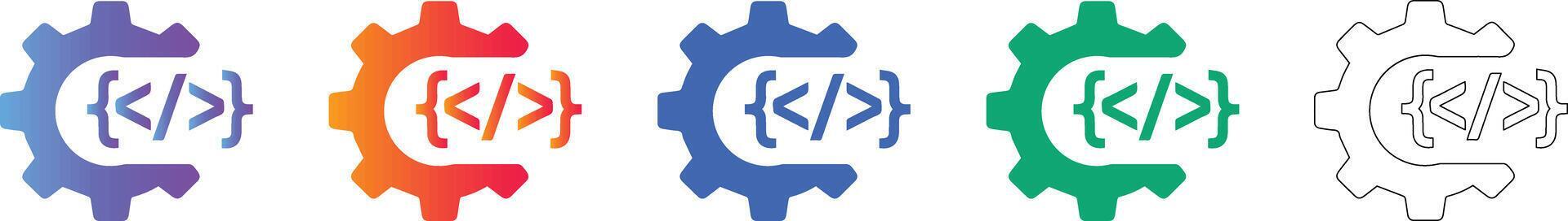 Software Development Gear Icon Set 78404751 Vector Art at Vecteezy