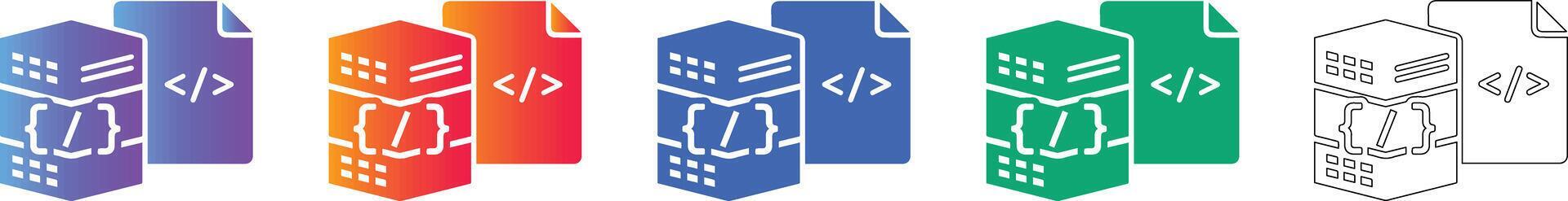 Database and Programming Code Document Icons 78405386 Vector Art at ...