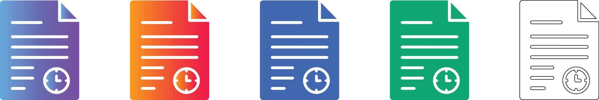 Document Time Tracker Icon Set 78405552 Vector Art at Vecteezy