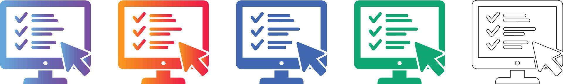 Computer Task Completion Icon Set 78405779 Vector Art at Vecteezy