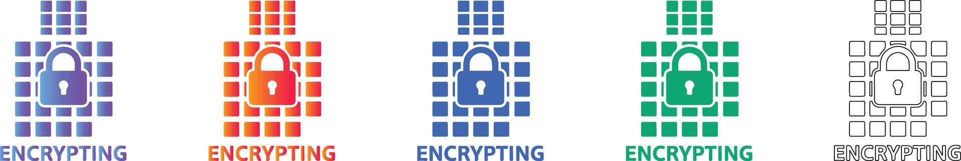Data Encryption Security Icons 78406149 Vector Art at Vecteezy