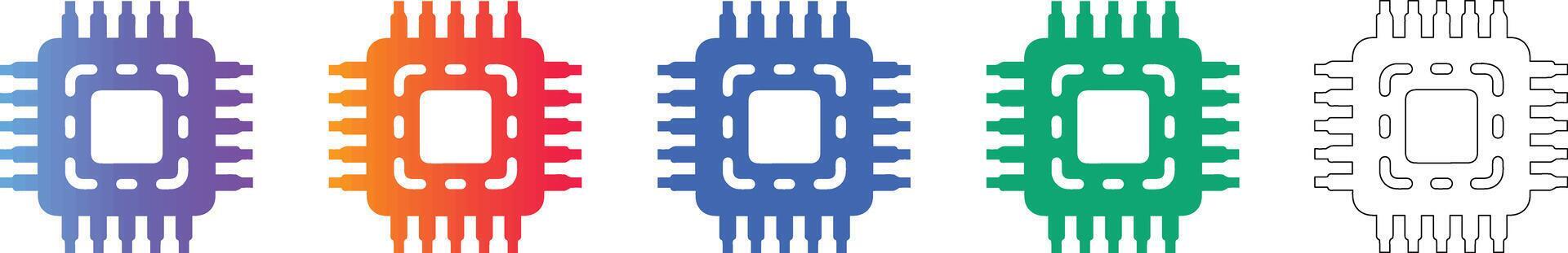 Computer Processor Chip Icon Set 78409316 Vector Art at Vecteezy