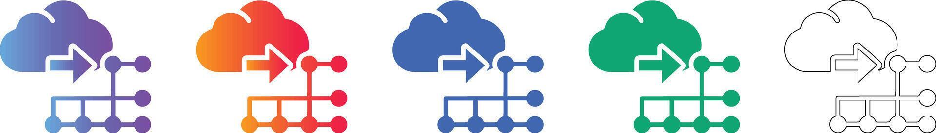 Cloud Data Flow Icon Set 78410739 Vector Art at Vecteezy