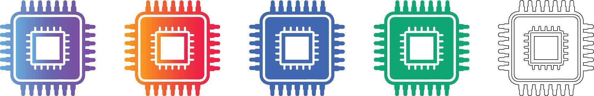 Computer Processor CPU Chip Hardware Icons 78410949 Vector Art at Vecteezy