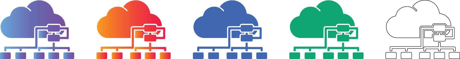 Cloud Computing Data Network Architecture Icons 78410997 Vector Art at ...