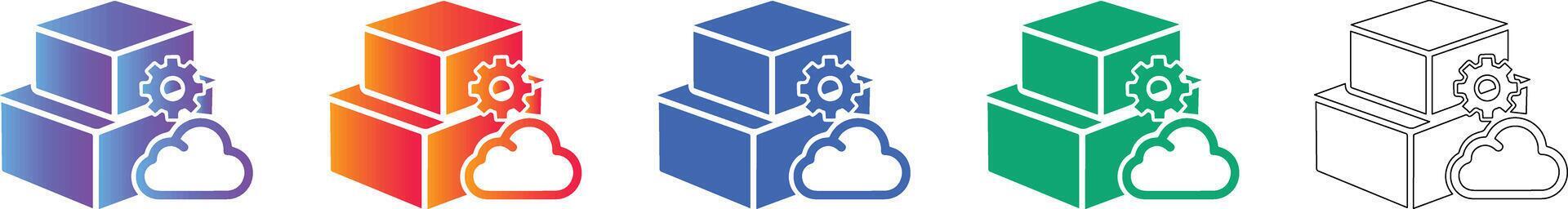 Cloud Computing Data Storage Icon Set 78413517 Vector Art at Vecteezy