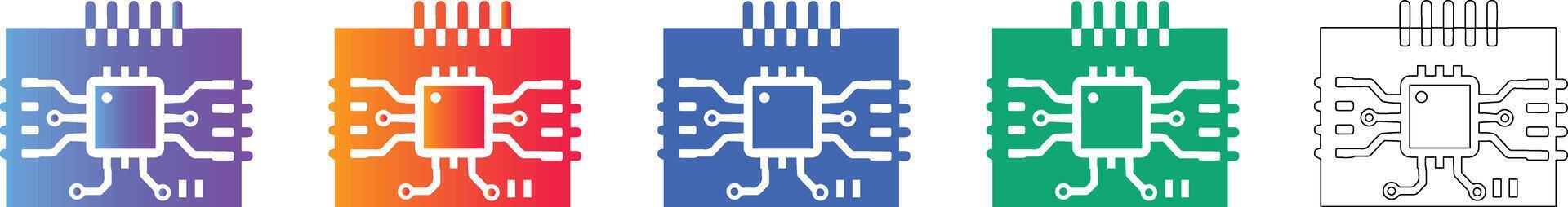 Microchip Processor Icon Set 78415164 Vector Art at Vecteezy
