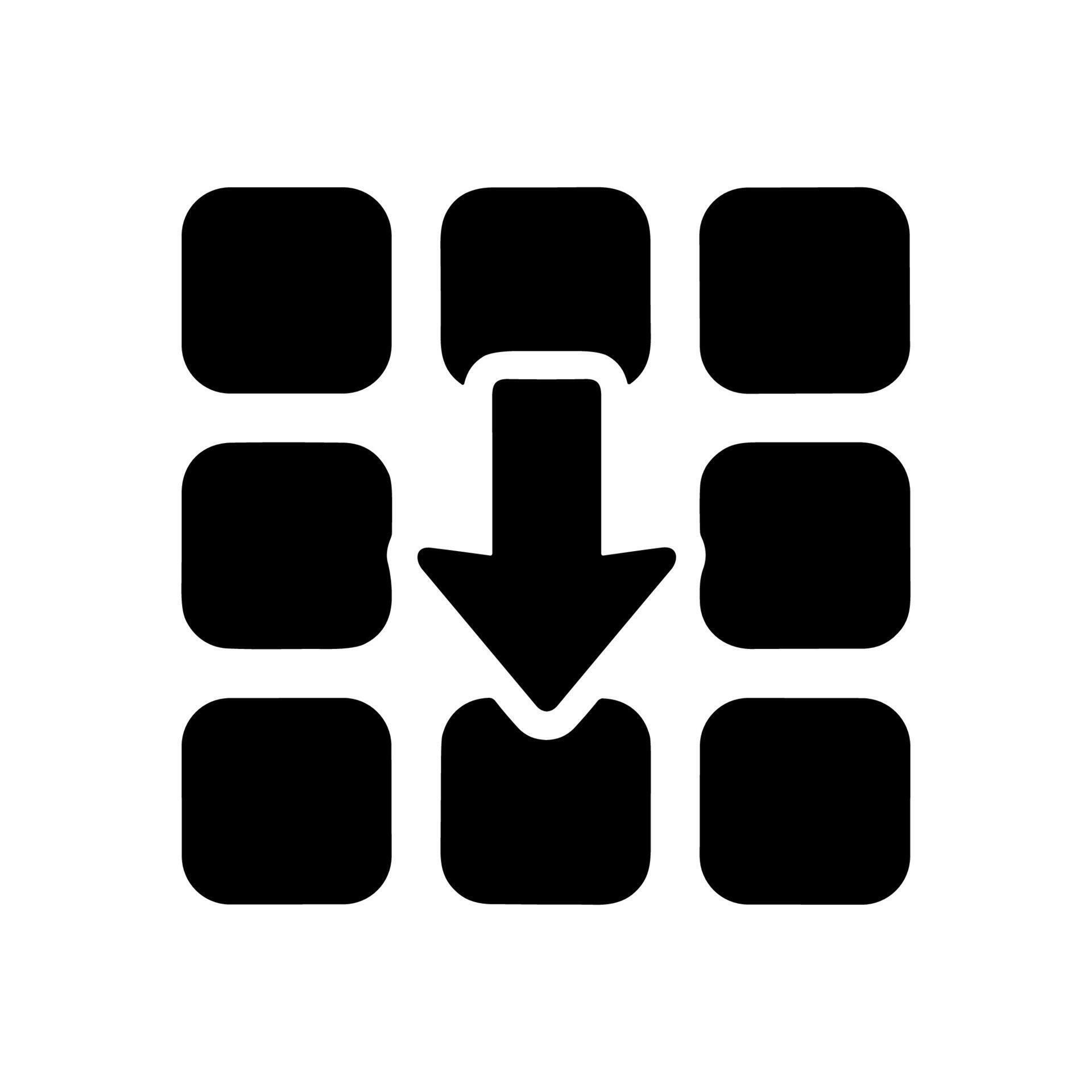 Flat Solid Reorder Apps Sorting Down Arrow Menu Interface Icon 78424925 ...